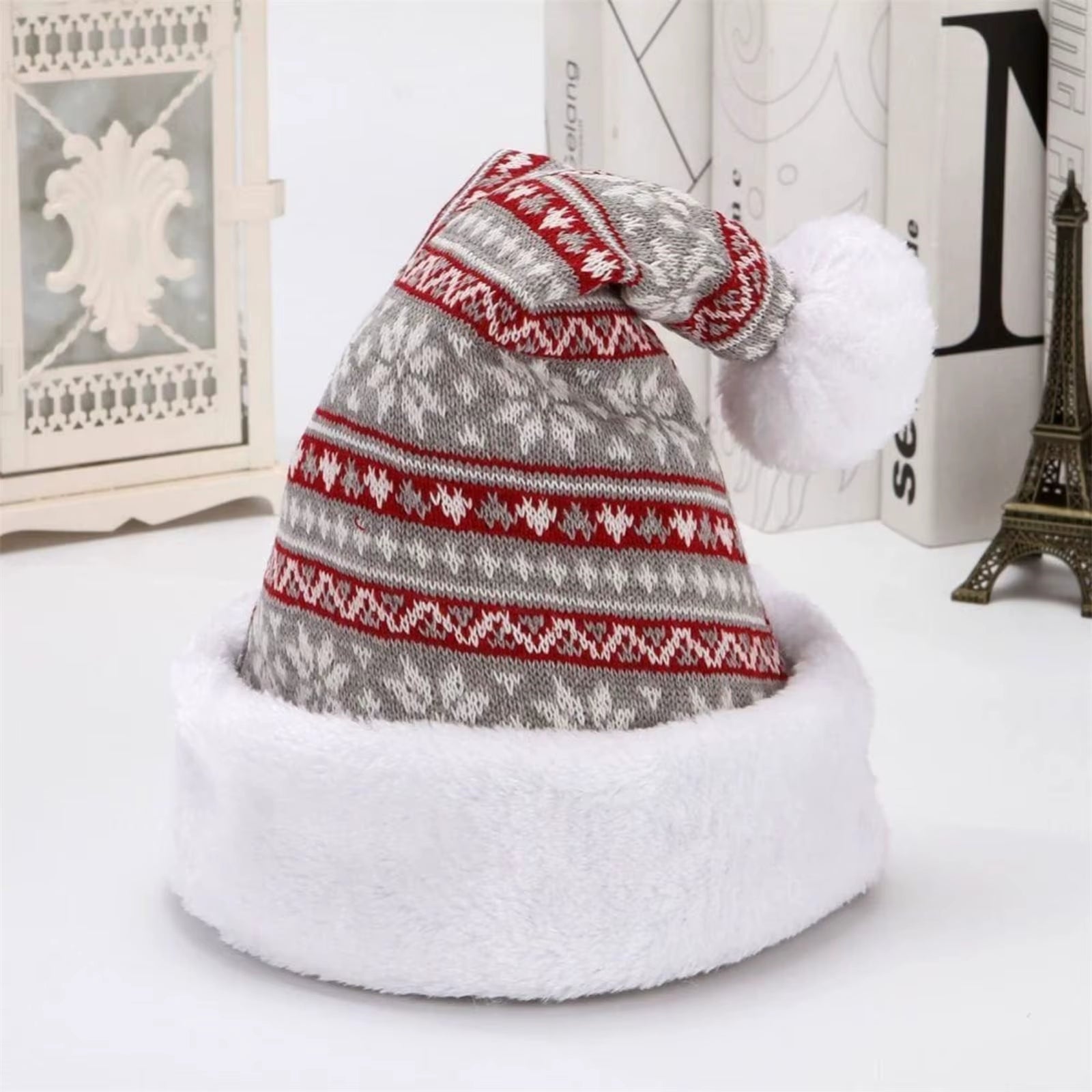 Snowfake Elk Hat Winter Thicken Knitted Velvet Cloth Adult Christmas Hat Merry Christmas Decor Gifts Happy New Year 2025 Naviida