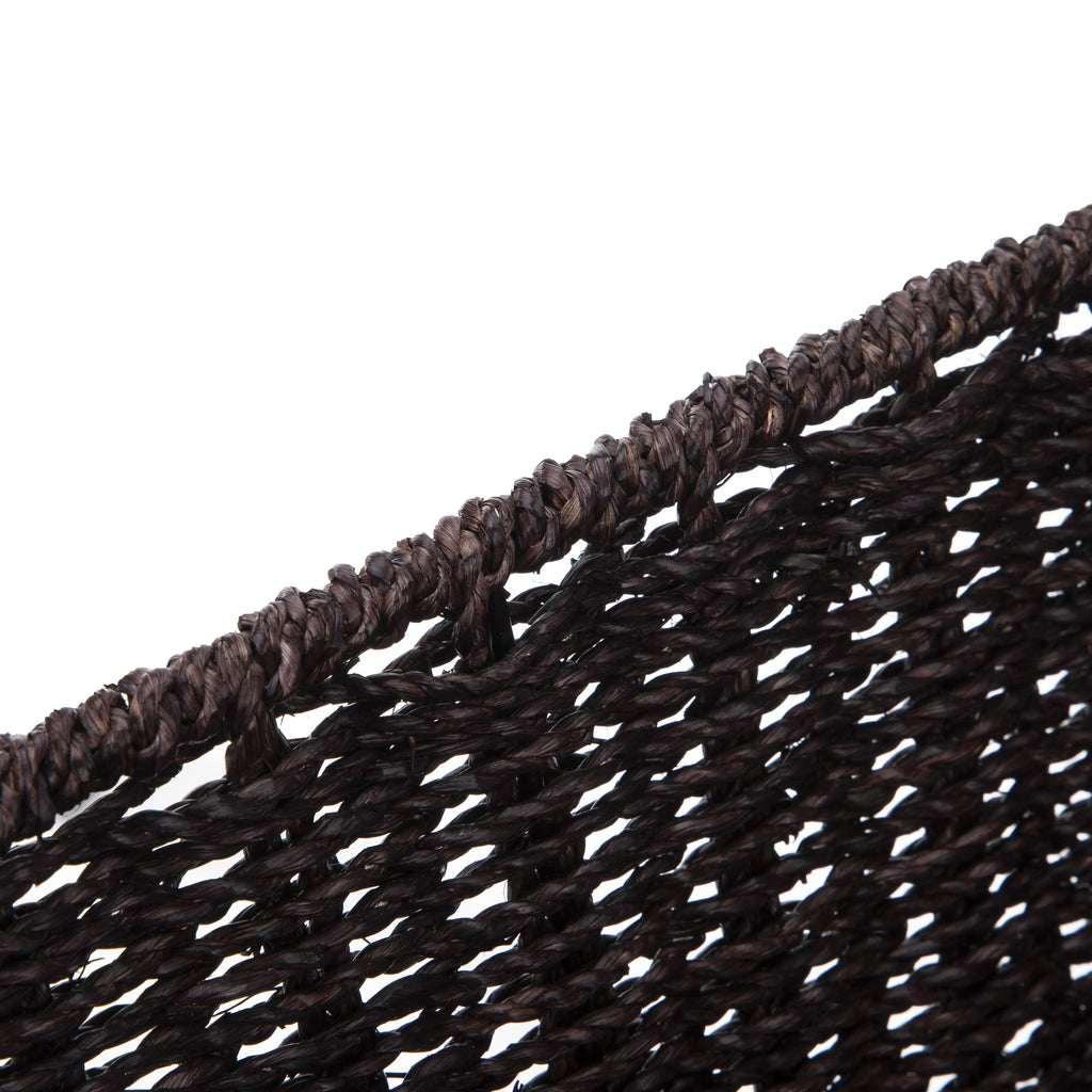 (6 Pack)  Espresso Handwoven Seagrass Basket, Rectangle