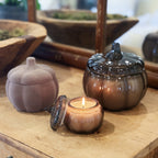 Pumpkin Snickerdoodle Swirl Scented 2-Wick 10Oz (284.3 G) Medium Flocked Pumpkin Jar Candle