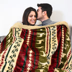 Christmas Blanket Holiday Theme Print Warm Sherpa Fleece Throw Sofa Couch Bed