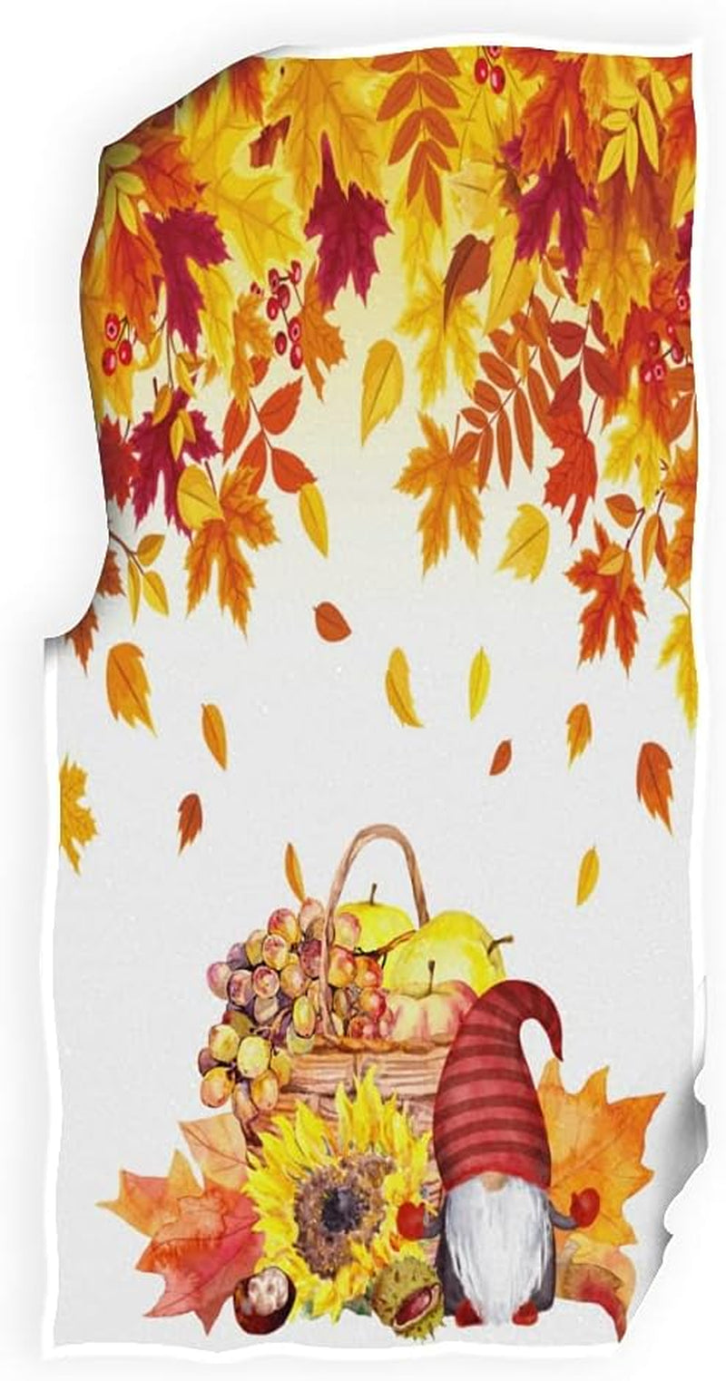 Autumn Pumpkin Towel Gnomes Farmhouse Hand Towels Bath Fall Decor Ultra Soft Face Towels for Bathroom 30"X15"