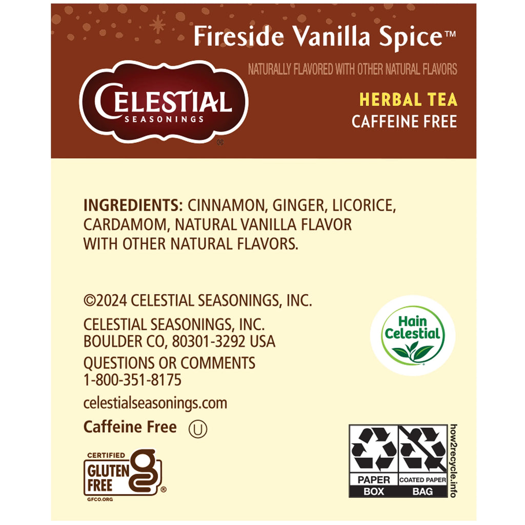 Fireside Vanilla Spice Caffeine-Free Herbal Tea Bags (20 Count)