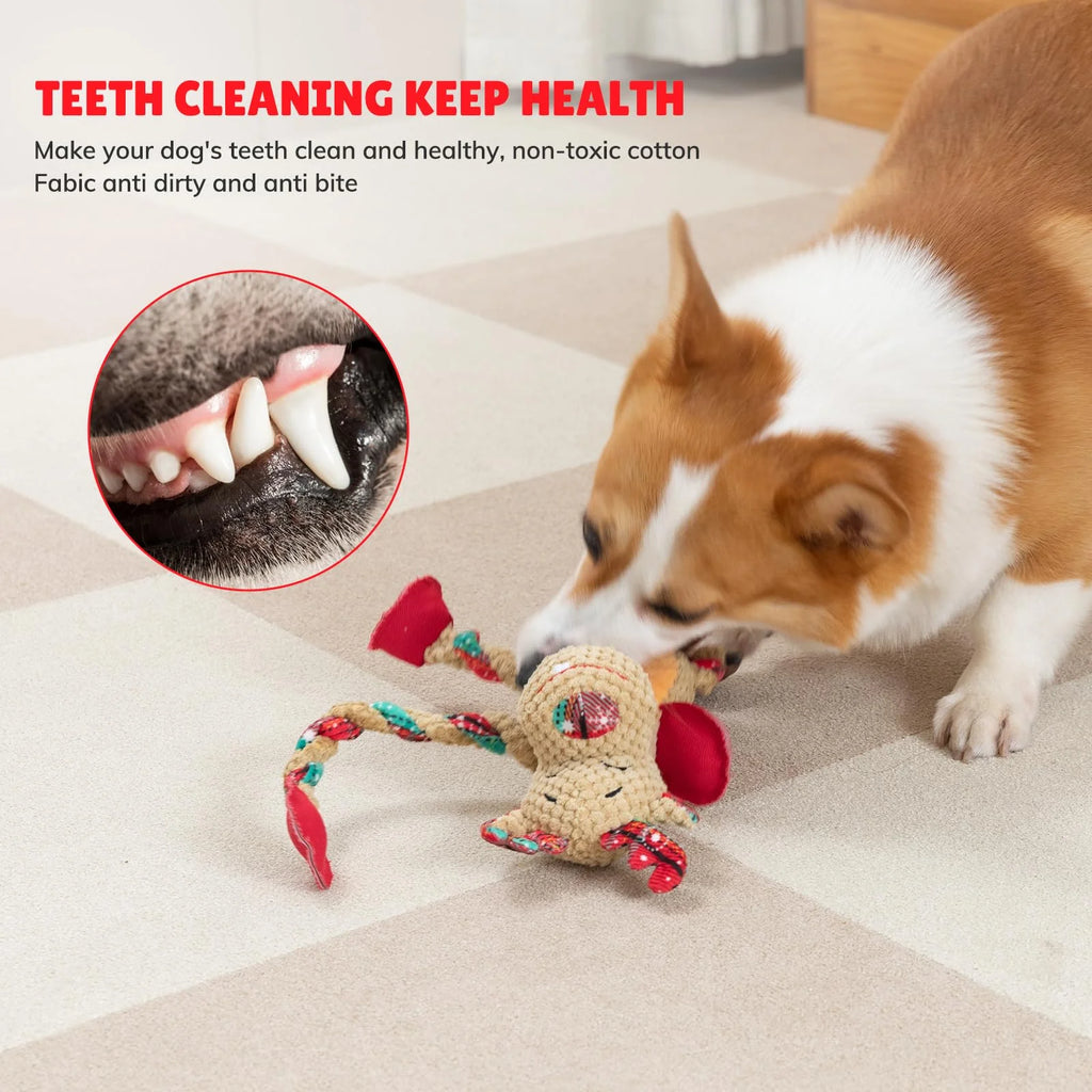 Christmas Dog Toys for Large Dogs,Squeaky Dog Toys, Tug of War Dog Plush Toys,Large Stuffed Dog Toys for Large Dogs with Crinkled Paper,Stuffed Animals Toys for Dogs to Keep Them Busy