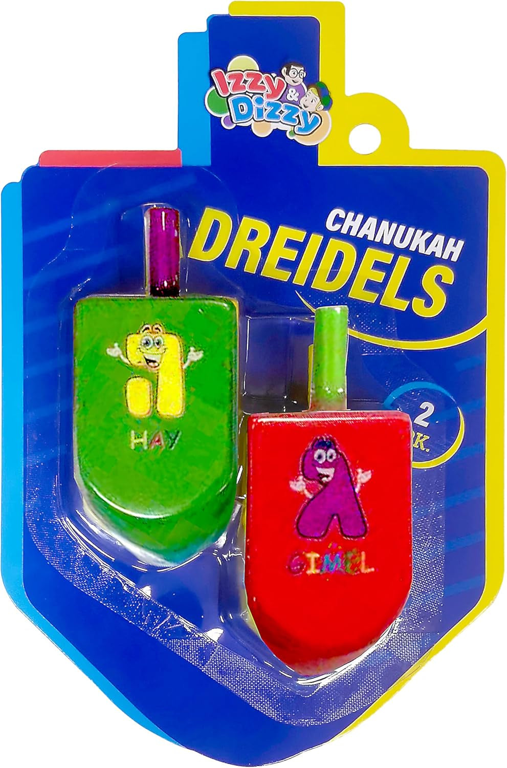 Extra Large Character Print Wooden Dreidel (2pcs)