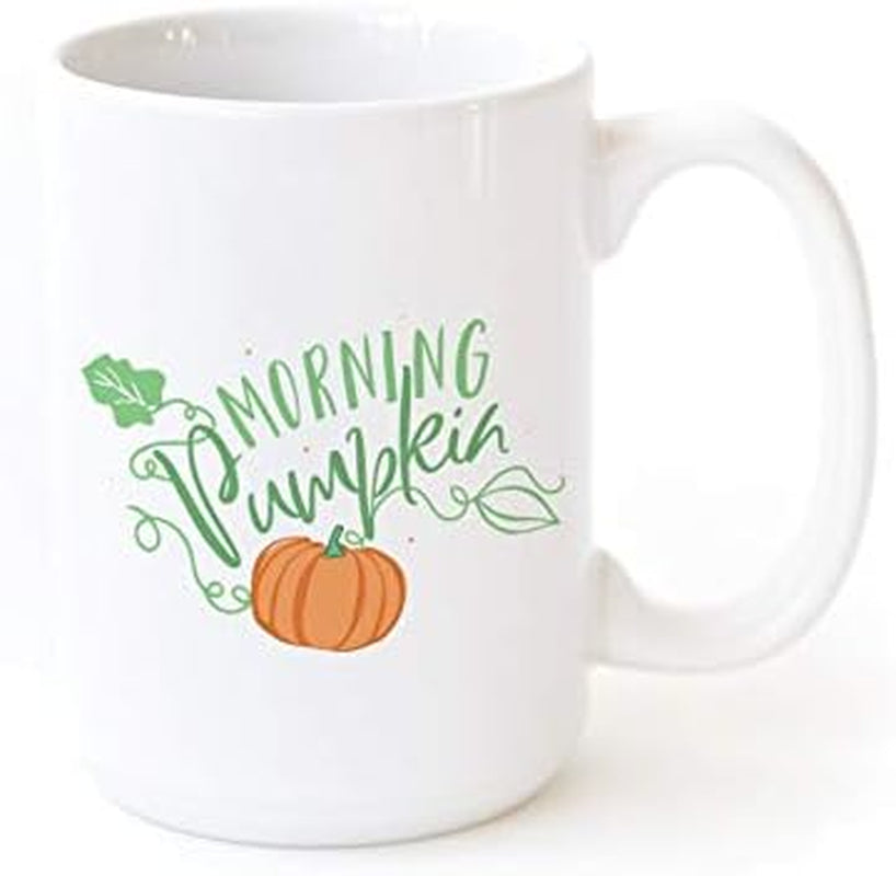 Morning Pumpkin Porcelain Ceramic Autumn, Thanksgiving and Fall Coffee Mug