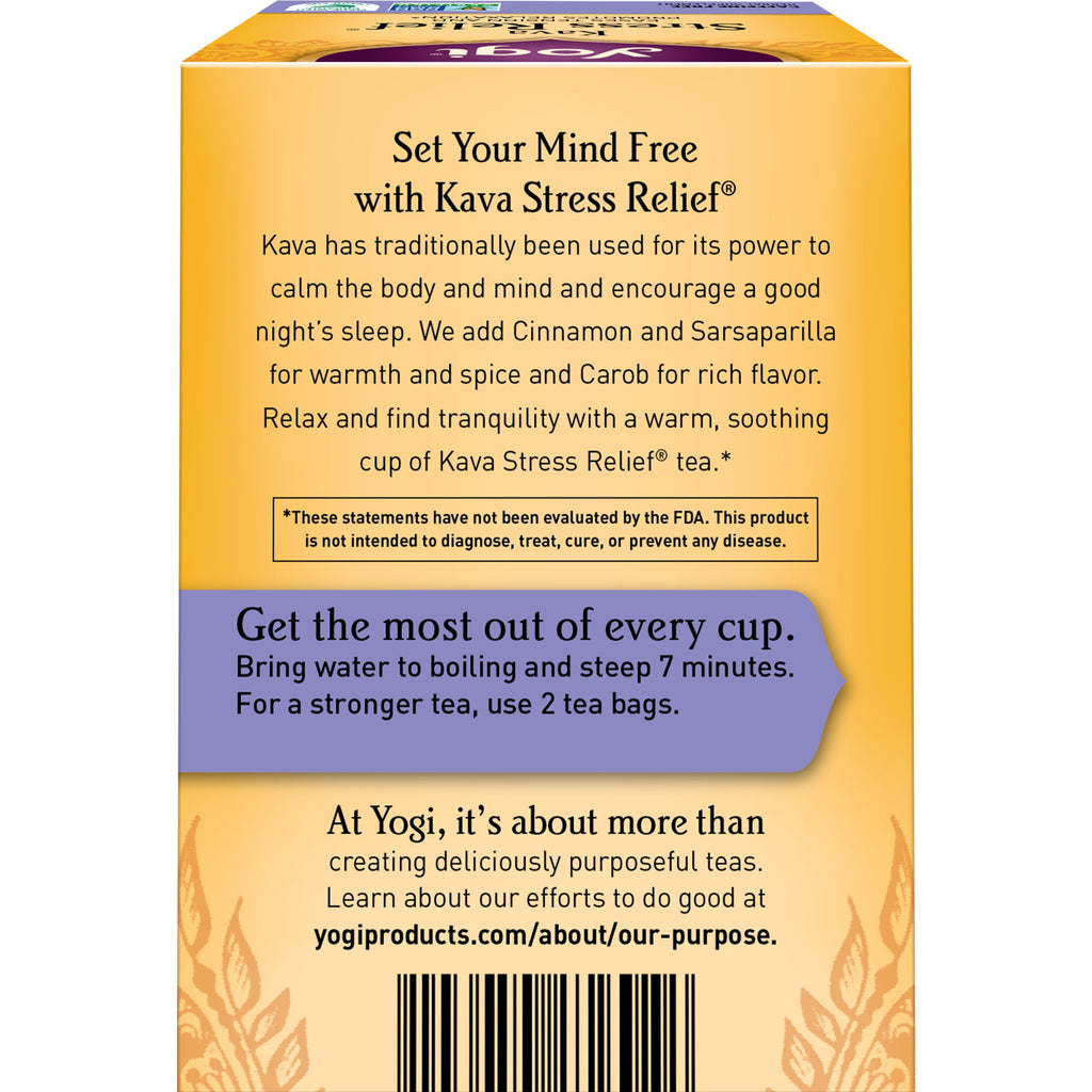 Tea Kava Stress Relief, Caffeine-Free Herbal Tea Bags, 16 Count