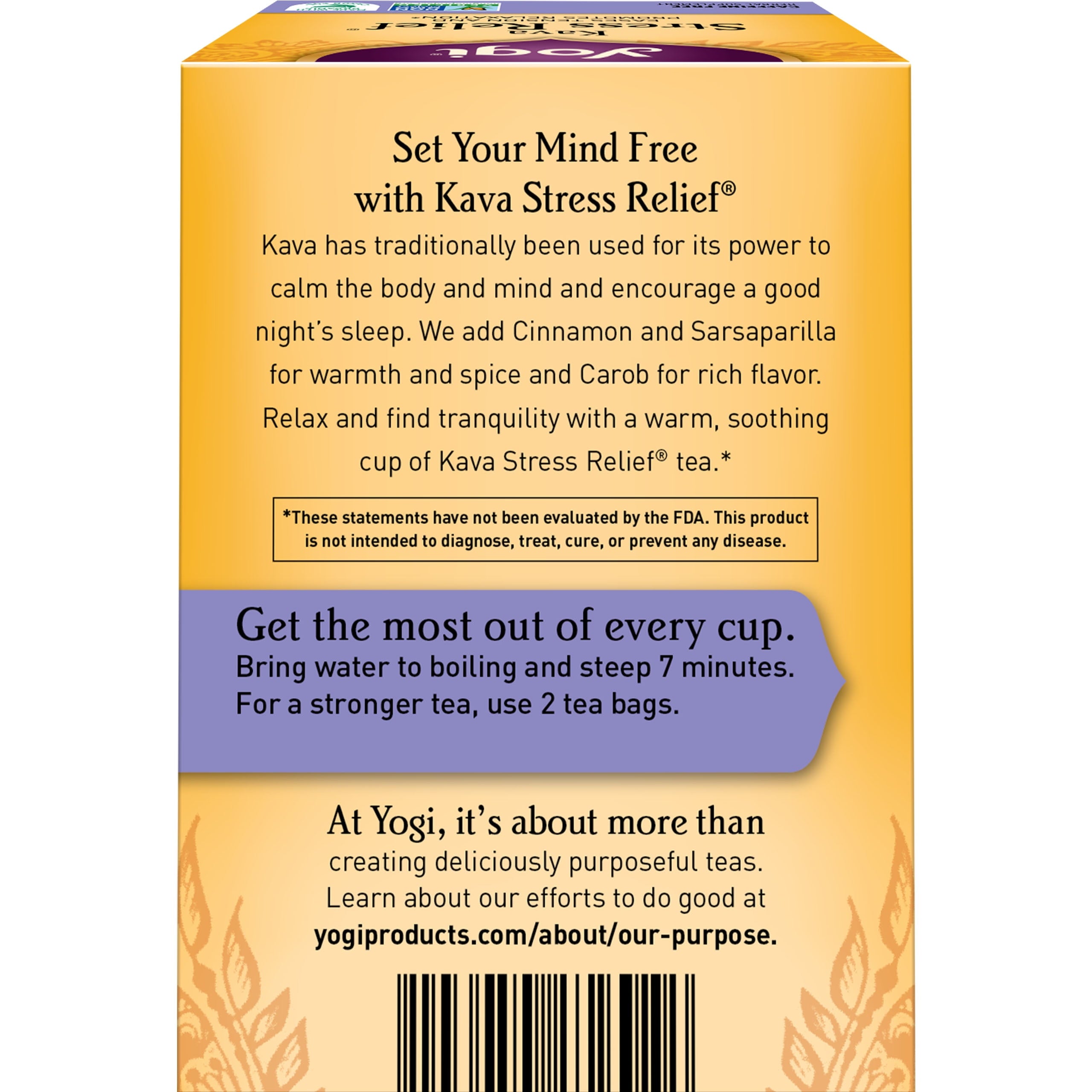 Tea Kava Stress Relief, Caffeine-Free Herbal Tea Bags, 16 Count