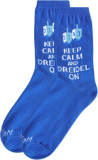 Keep Calm & Dreidel on Holiday Crew Socks