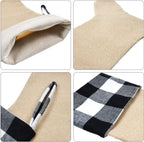 6 Pack Burlap Christmas Stockings- 18 Inch Big Christmas Stockings with Buffalo Check Cuff Fireplace Hanging Stockings for Family Christmas Decoration Holiday Season Party Decor