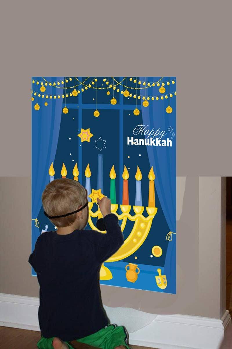 Hanukkah Games: Pin the Star on the Menorah & Chanukah Party Decorations