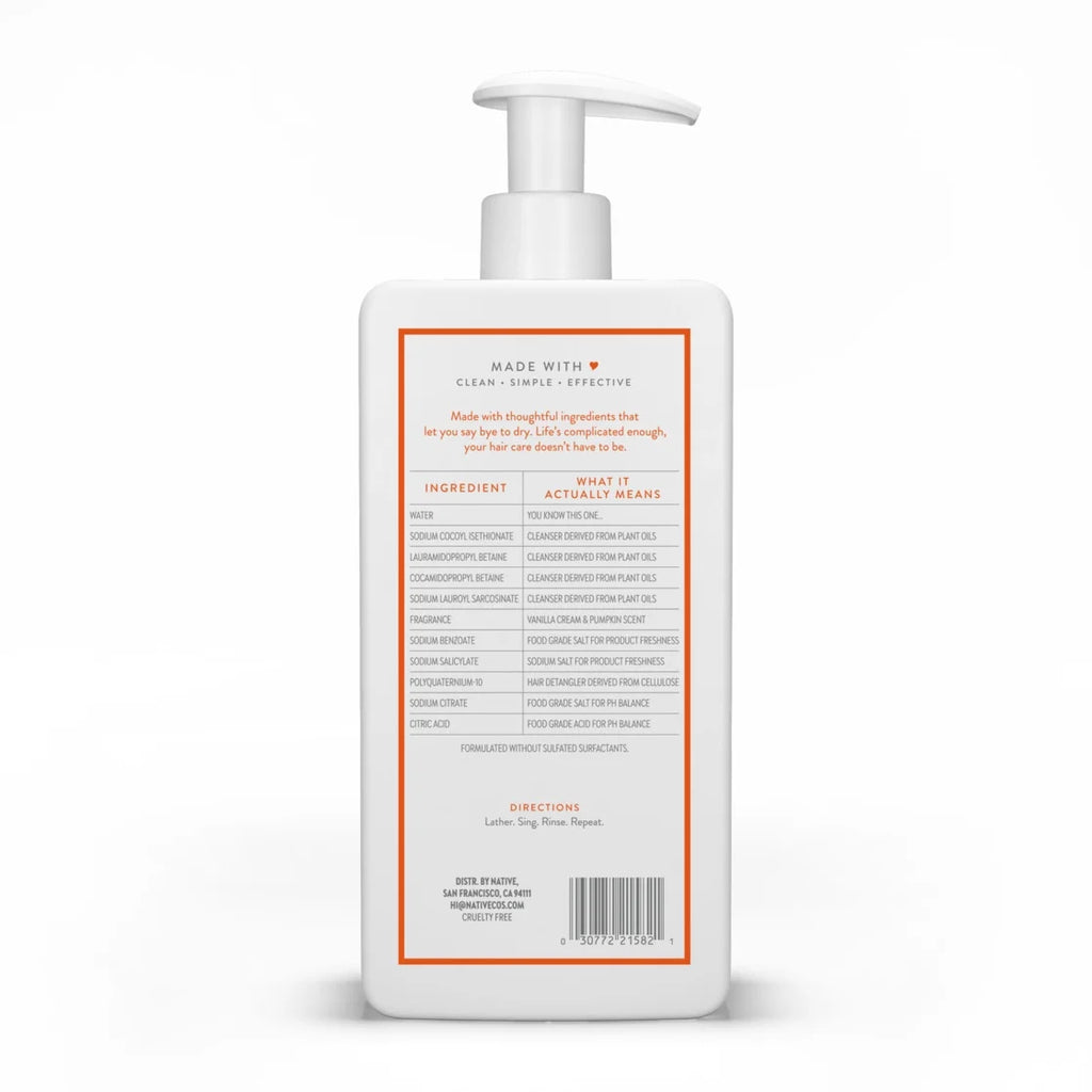 Limited Edition Moisturizing Shampoo, Vanilla Cream and Pumpkin, for Women and Men 16.5 Oz