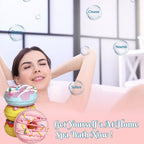 Donut Bath Bombs Gift Set – 4 Piece Handmade Organic Bath Bomb Kit with Essential Oils – Relaxation Spa Gift for Women, Men, Teens, Kids – Self Care & Aromatherapy Soak