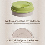 Eco Friendly Reusable Coffee Cup with Lid, Sustainable Wheat Fiber BPA Free Dishwasher and Microwave Safe Portable Eco Cup