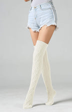 Women'S Cable Knit Thigh High Boot Socks Extra Long Winter Stockings Leg Warmers