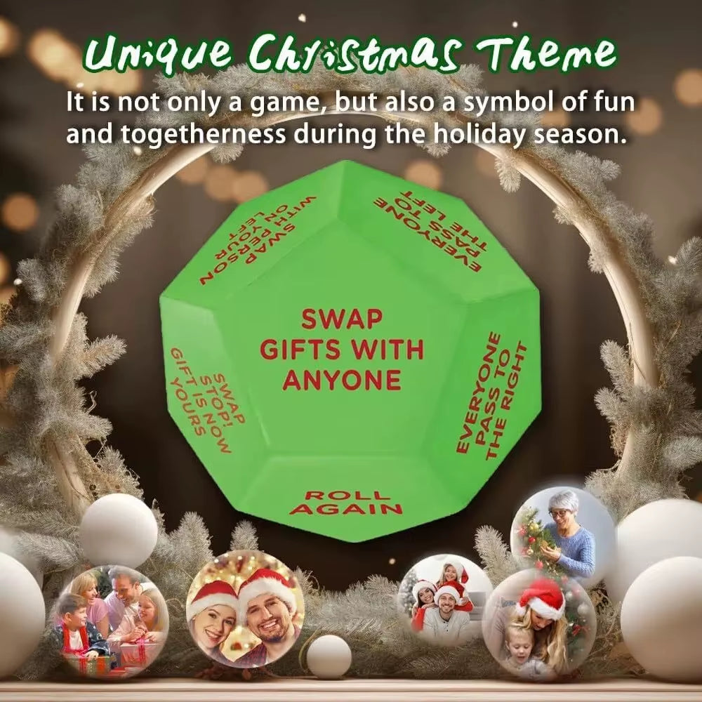 Santa Swap Gift Exchange Dice Christmas Celebration Family Party Toy Decorations Daily Home Decoration Craft Decorative Dice