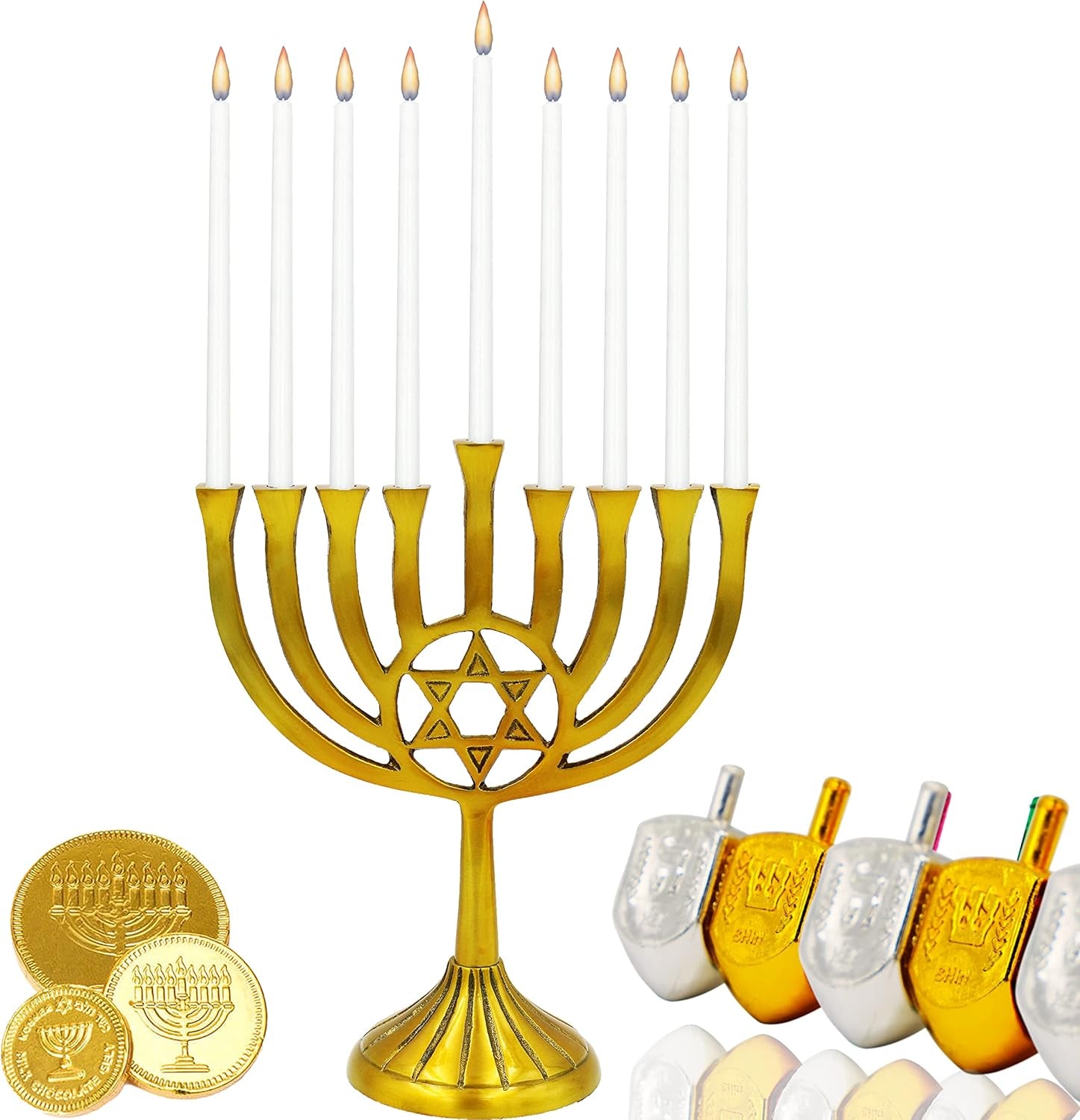 White Hanukkah Menorah Candles