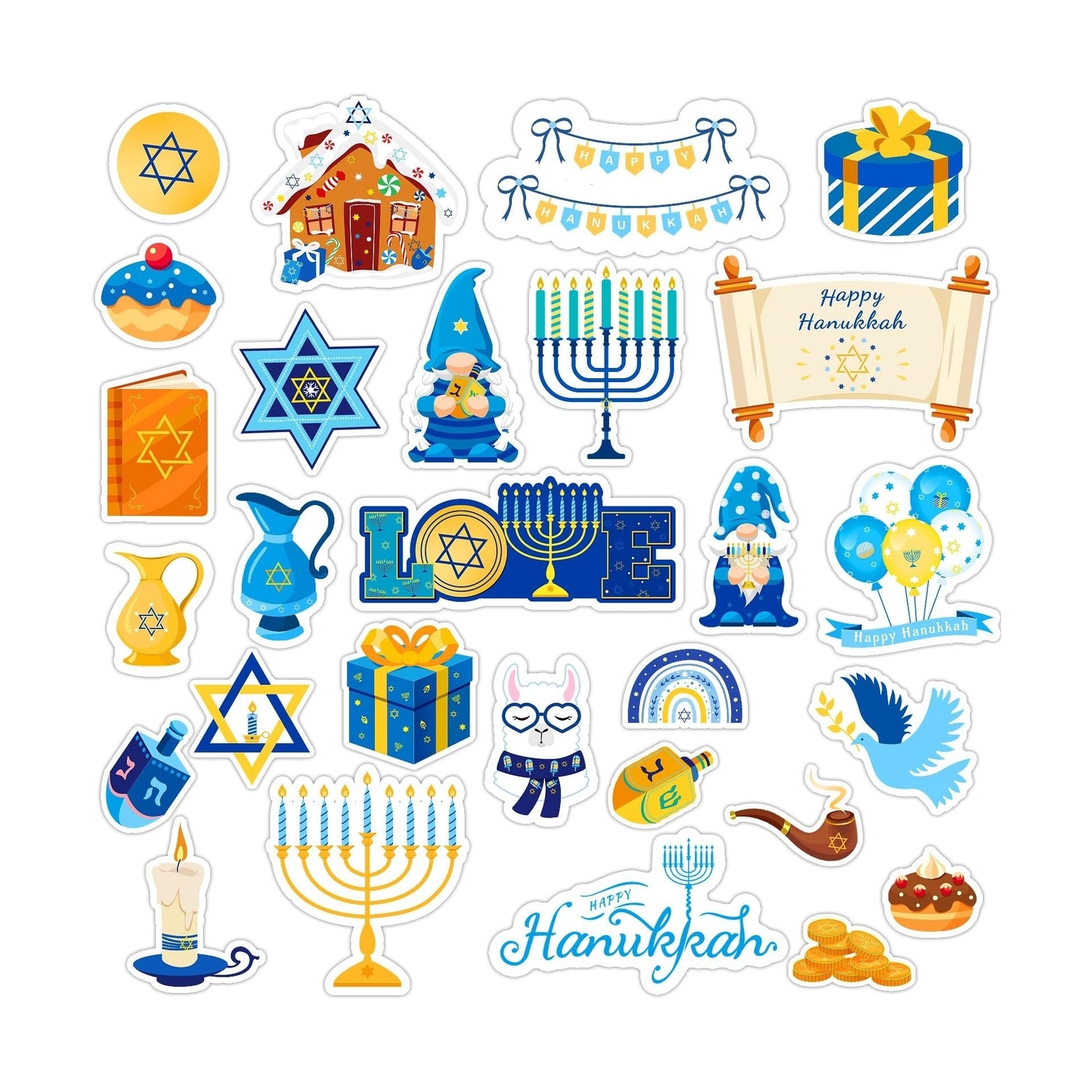 Hanukkah Decorations Window Gel Clings (50pcs)