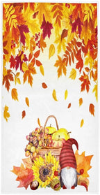 Autumn Pumpkin Towel Gnomes Farmhouse Hand Towels Bath Fall Decor Ultra Soft Face Towels for Bathroom 30"X15"
