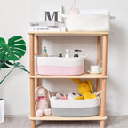 Small Storage Basket with Handles, Cotton Rope Woven Dog Cat Toy Bin, Decorative Shelves Closet Organizing for Nursery Laundry Bedroom, 14.2''X 11''X 5.1''