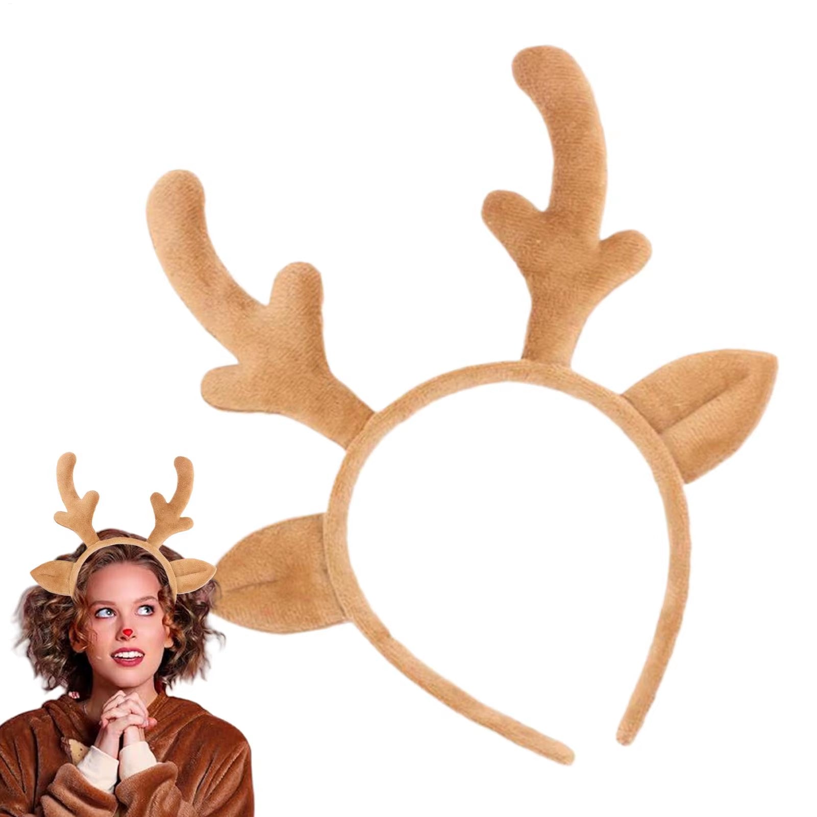 2025 Cartoon Christmas Headband Hair Band Party Gift Reindeer Antlers Headband Christmas Festival Decoration