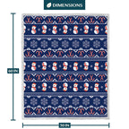 Christmas Blanket Holiday Theme Print Warm Sherpa Fleece Throw Sofa Couch Bed