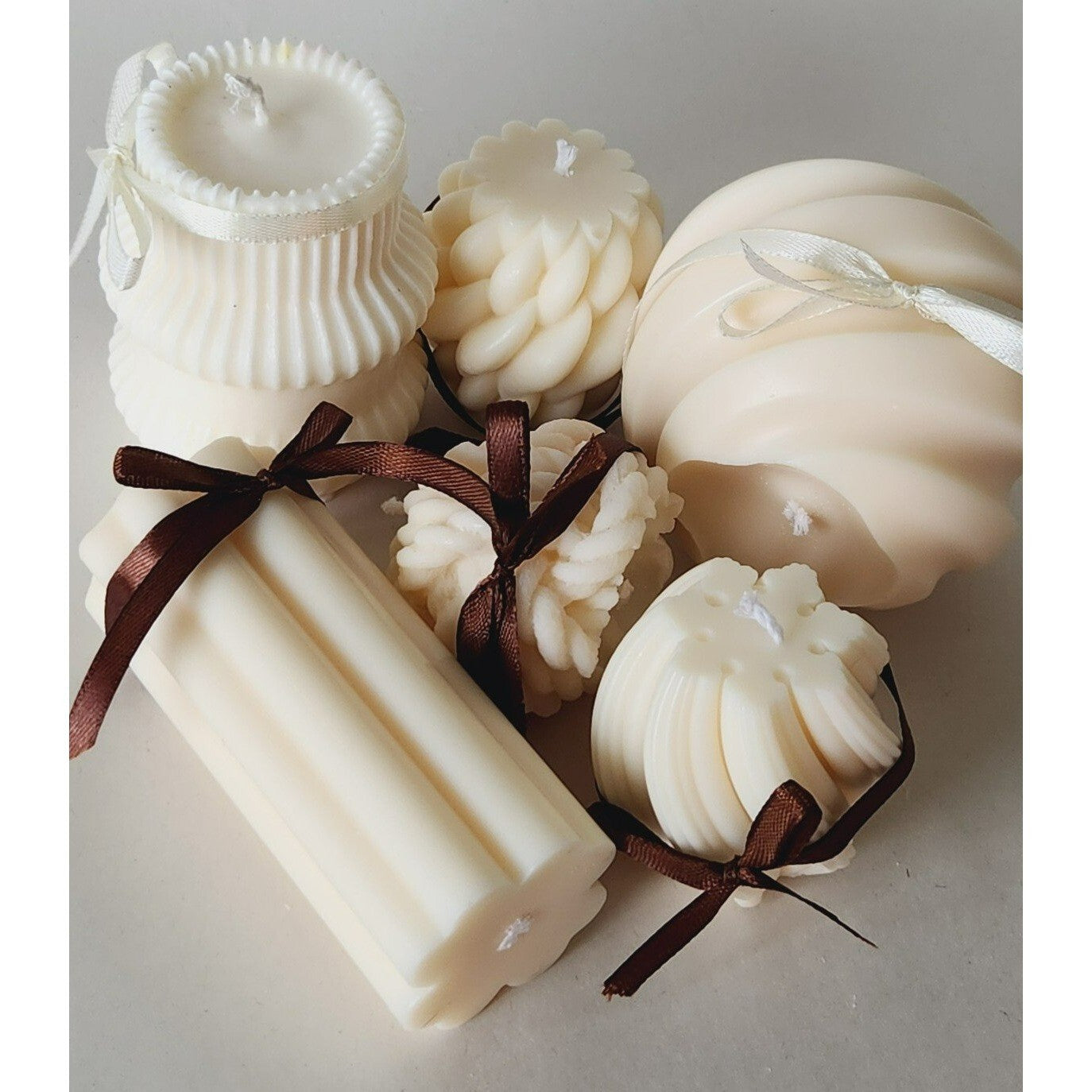 SET of 6 CANDLES SCENTED HANCRAFTED VANILLA & CHOCOLATE HANDMADE AESTHETIC