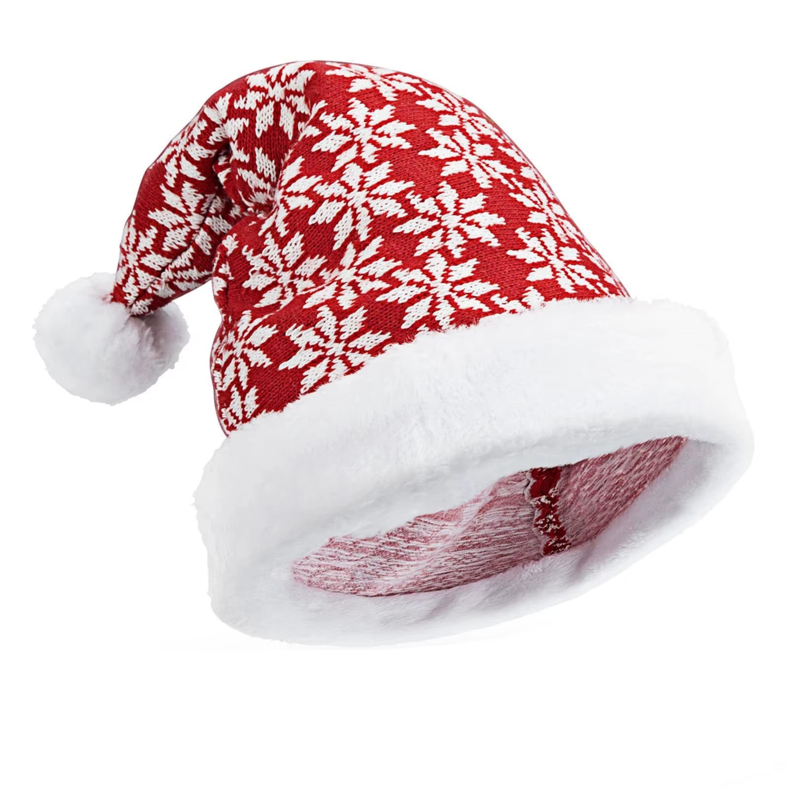 Snowfake Elk Hat Winter Thicken Knitted Velvet Cloth Adult Christmas Hat Merry Christmas Decor Gifts Happy New Year 2025 Naviida