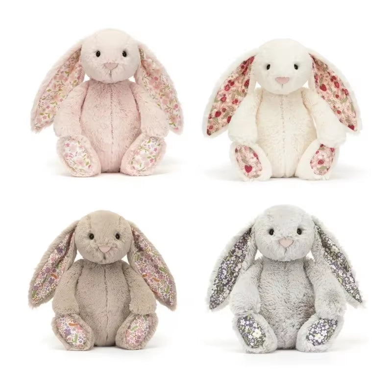 Jellycat Bonnie Rabbit Floral Ears Plush Toys Rabbit Stuffed Dolls Kawaii Room Decor Toy Soft Sofa Cushion Kids Birthday Gifts