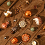 40Ct Shatterproof Fall Ornaments Orange Hanging Harvest Decor Thanksgiving Decorations with Hedgehogs Flowers for Harvest Holiday Party Gift