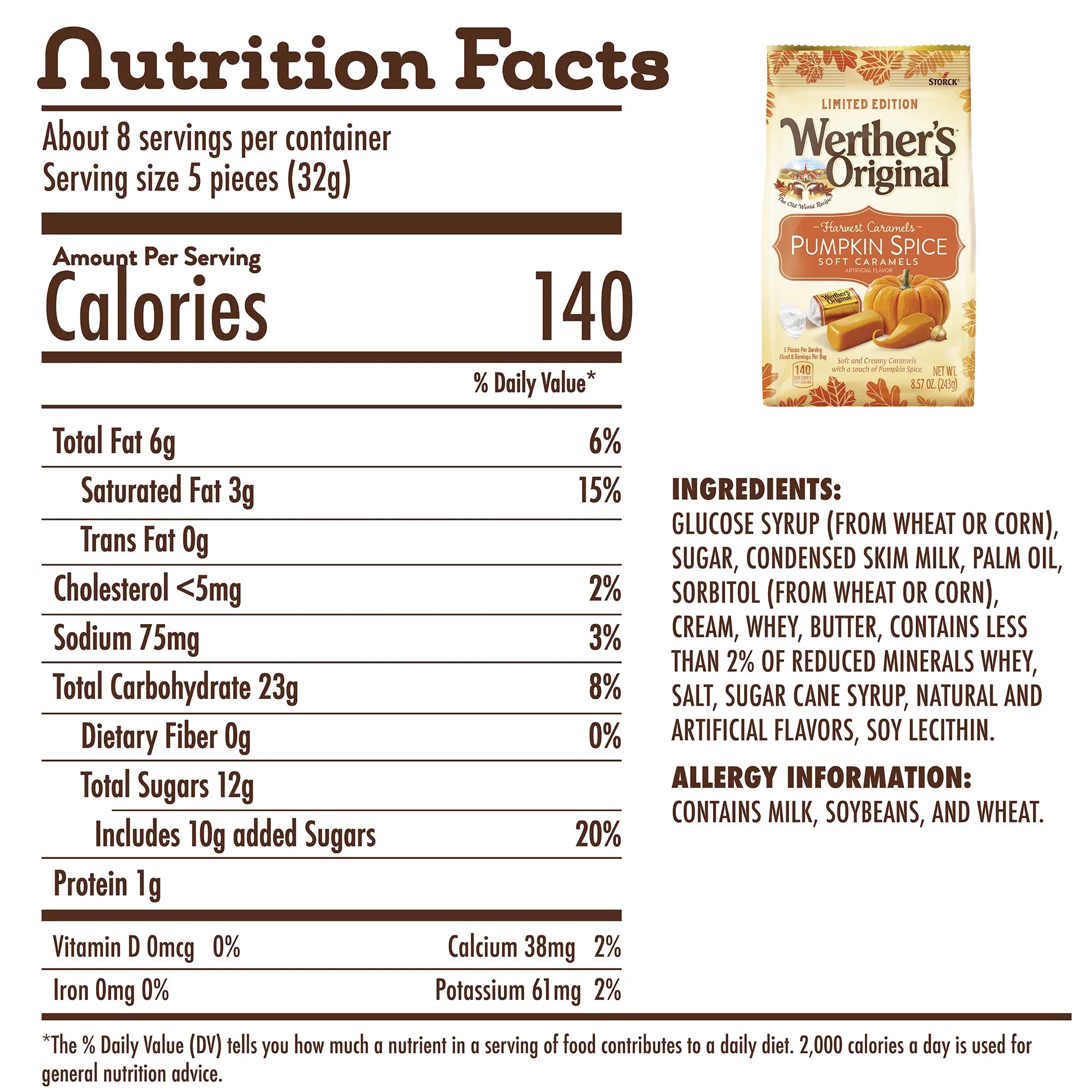 Harvest Pumpkin Spice Soft Caramel Candy, 8.57 Oz