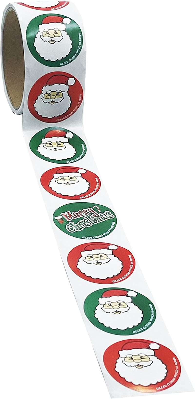 Christmas Decorating Face Stickers, Santa, Candy Canes, Ginger Bread Man, Snow Man Sticker Face, Great for Arts and Crafts, Party Favors, 100 Assorted Stickers (Santa)