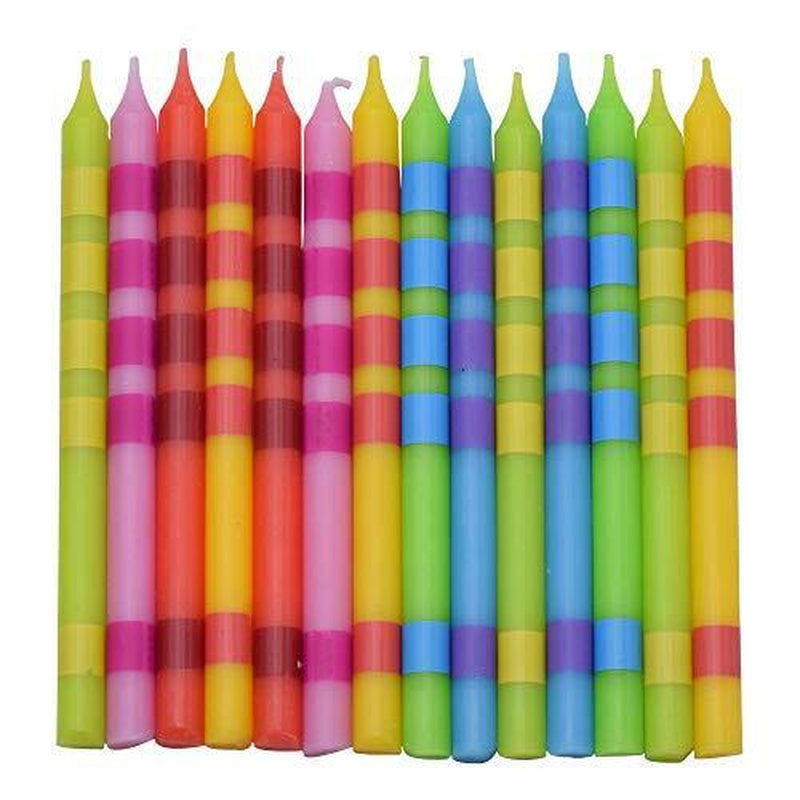 Dripless Chanukah Candles Standard Size - Two Tone Multi Colored Hanukkah