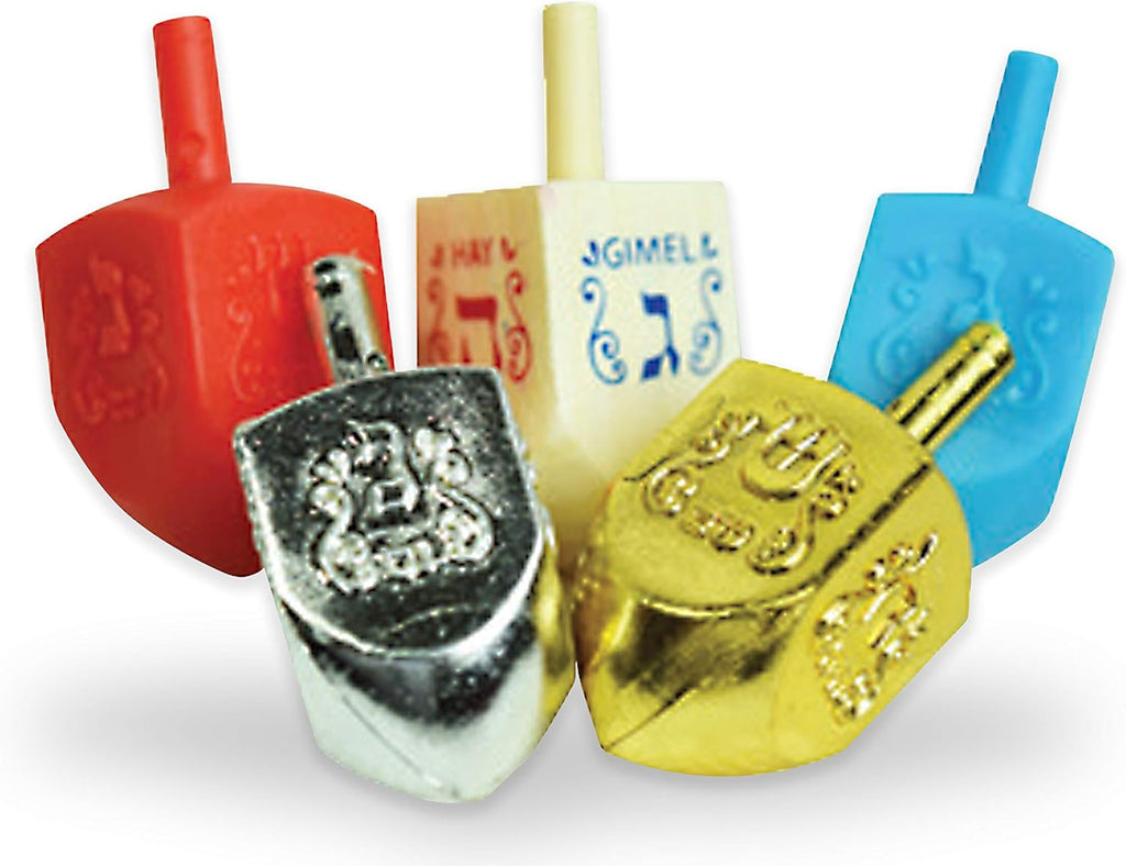 Menorahs for Chanukah, Complete Set - Hanukkah Menorah, Hanukkah Candles, Dreidels, Play Coins, Guide, Copper