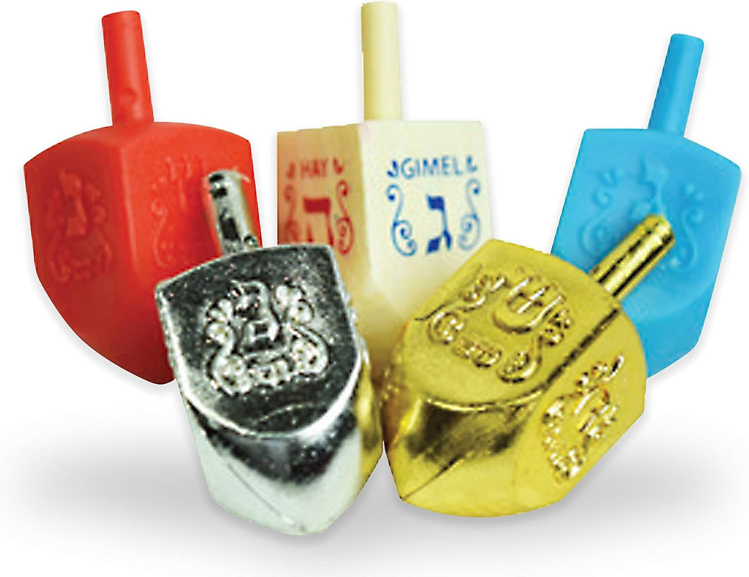 Menorahs for Chanukah, Complete Set - Hanukkah Menorah, Hanukkah Candles, Dreidels, Play Coins, Guide, Copper