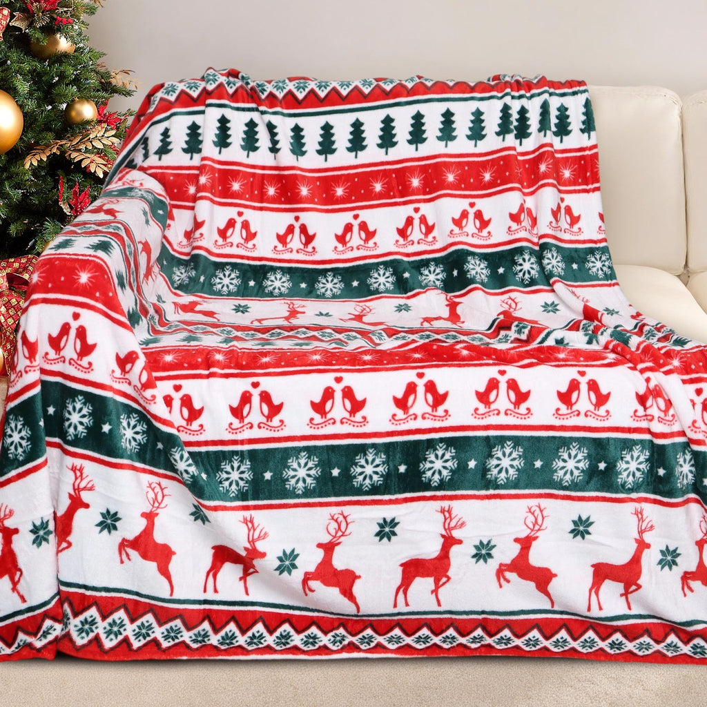 GOGREEN Christmas Blanket Fleece Ultra Soft Microfiber Throw Blanket - 300GSM
