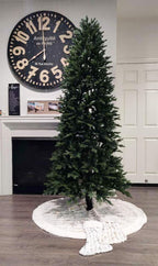 Holiday Brushed Foil Print Faux Fur Christmas Stocking 8 X 19 Inch - Gold Metallic Design Hanging Stocking for Home, Holiday Tree Decor, Indoor and Special Occasion