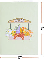 3D Flower Bike Pop up Card, Handmade Fall Greeting Cards for Autumn, Birthday, Thanksgiving, Halloween, Thinking of You, All Occasion or Just Because | 5" X 7" Includes Envelope and Note