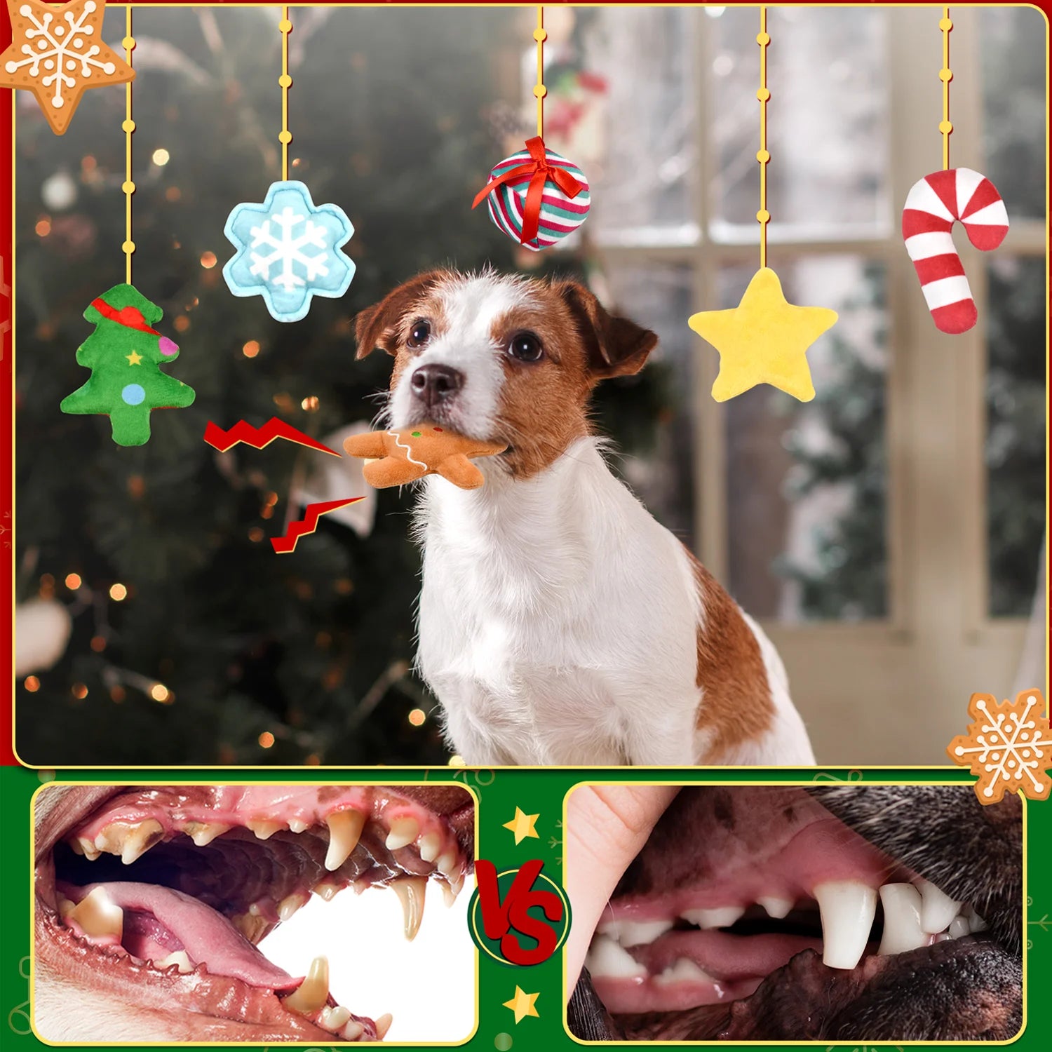 9 Pack Christmas Stocking Dog Toys, Xmas Toys Gift for Puppies Small Large Dogs