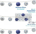 10 Hanukkah LED Battery Powered 3" Mini round Lantern String Lights (Single)