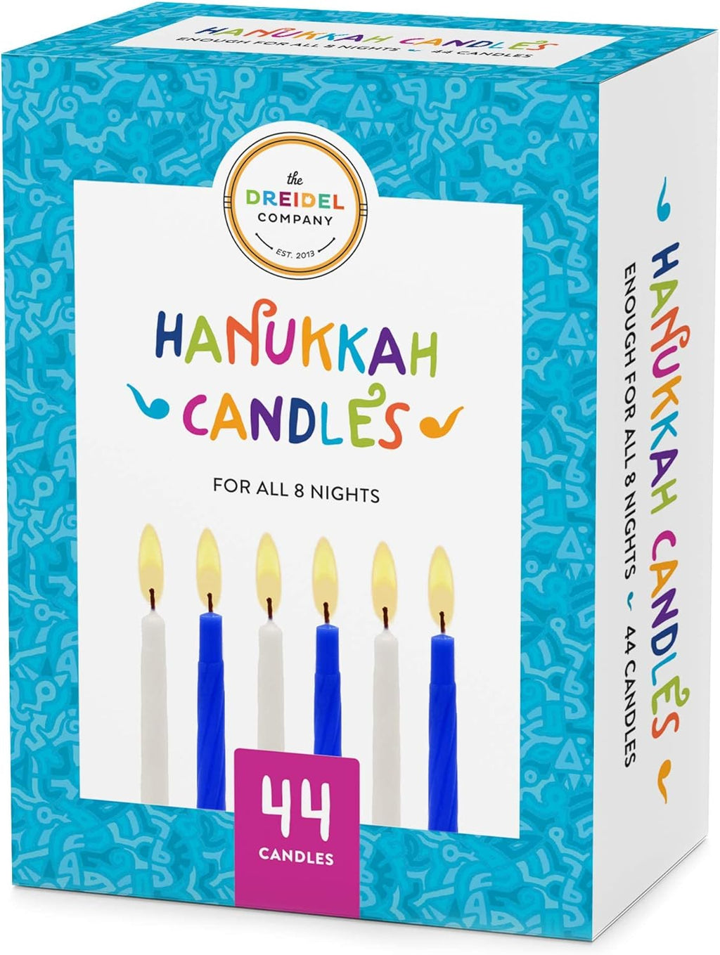 Menorah 44 White and Blue Hanukkah Candles for All 8 Nights of Chanukah (Single)