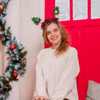 Christmas Tree Headbands Happy Christmas Hairbands Green Glitter Hair Hoop Bow Red Ribbon Design Xmas Hair Band Festival Headwear Hair Accessories for Christmas Party