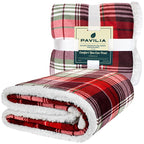 Christmas Blanket Holiday Theme Print Warm Sherpa Fleece Throw Sofa Couch Bed
