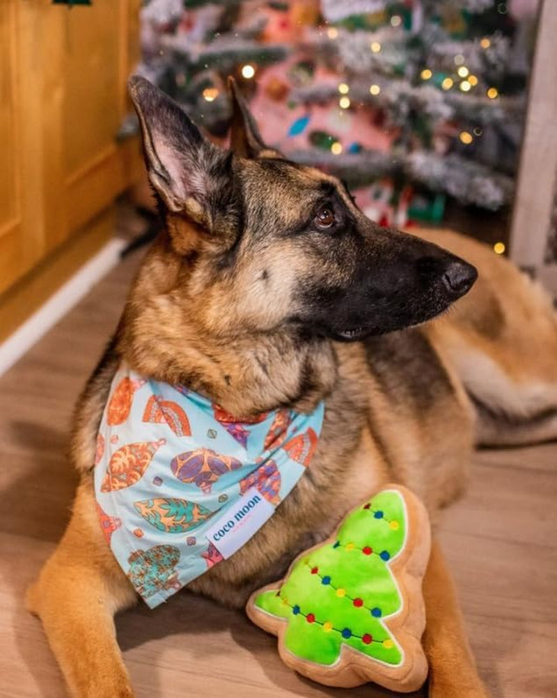 Christmas Sugar Cookie Plush Dog Toy (Christmas Tree, Large)- Squeaky Holiday Pet Gift Toy