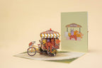 3D Flower Bike Pop up Card, Handmade Fall Greeting Cards for Autumn, Birthday, Thanksgiving, Halloween, Thinking of You, All Occasion or Just Because | 5" X 7" Includes Envelope and Note