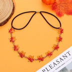 Fall Headband Thanksgiving Headband for Women Autumn Maple Leaf Hair Accessories Stretch Hairband Headpieces for Women Fall Holiday Party Decoration(Maple Leaf)