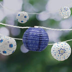 10 Hanukkah LED Battery Powered 3" Mini round Lantern String Lights (Single)