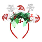 Christmas Headband Cute Christmas Hat Snowflake Hair Bands Glitter Green Tassel Head Bopper Sparkle Christmas Tree Hair Hoop for Women Girls Xmas Holiday New Year Party Headwear Accessories Gift 1PCS