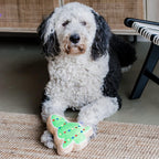 Christmas Sugar Cookie Plush Dog Toy (Christmas Tree, Large)- Squeaky Holiday Pet Gift Toy