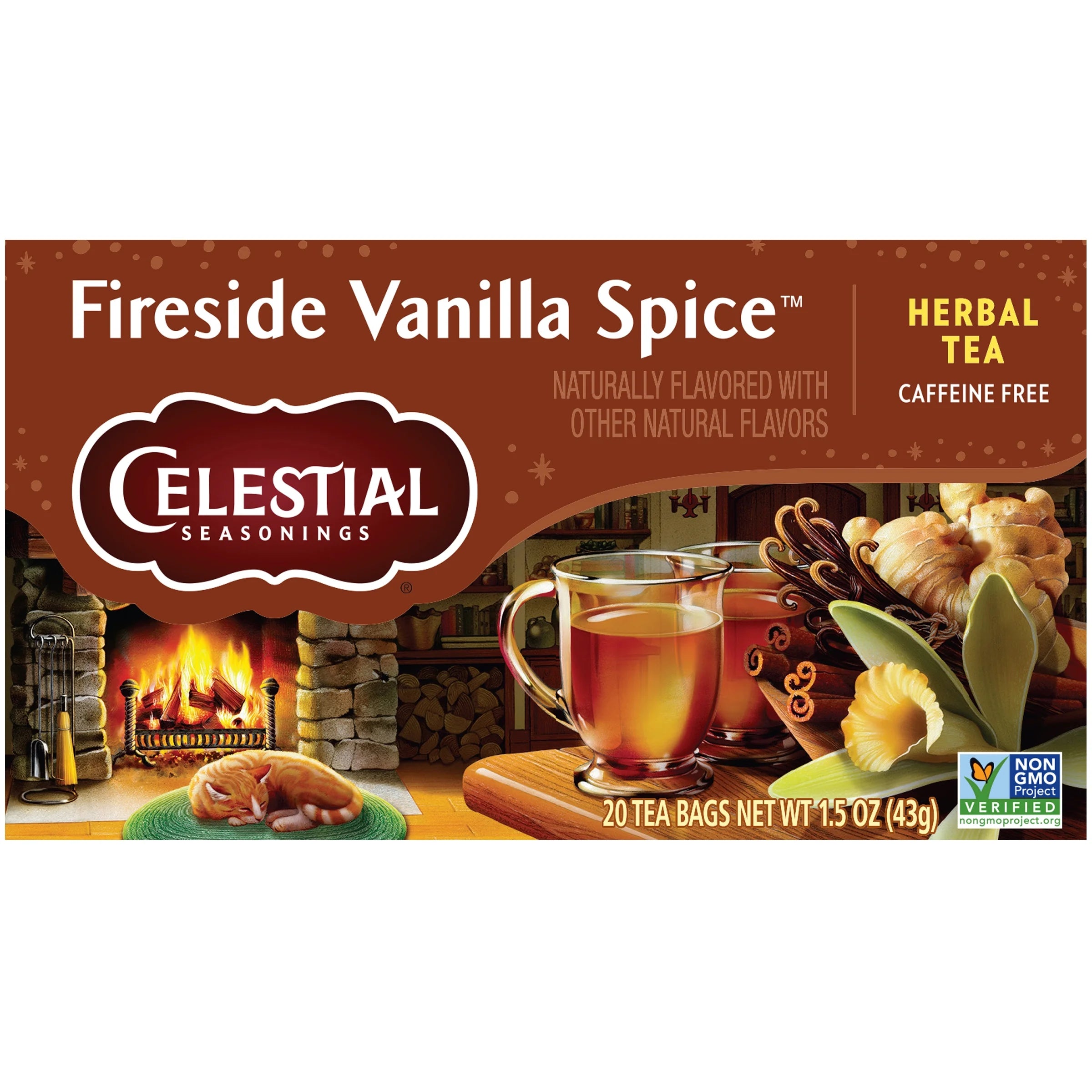 Fireside Vanilla Spice Caffeine-Free Herbal Tea Bags (20 Count)
