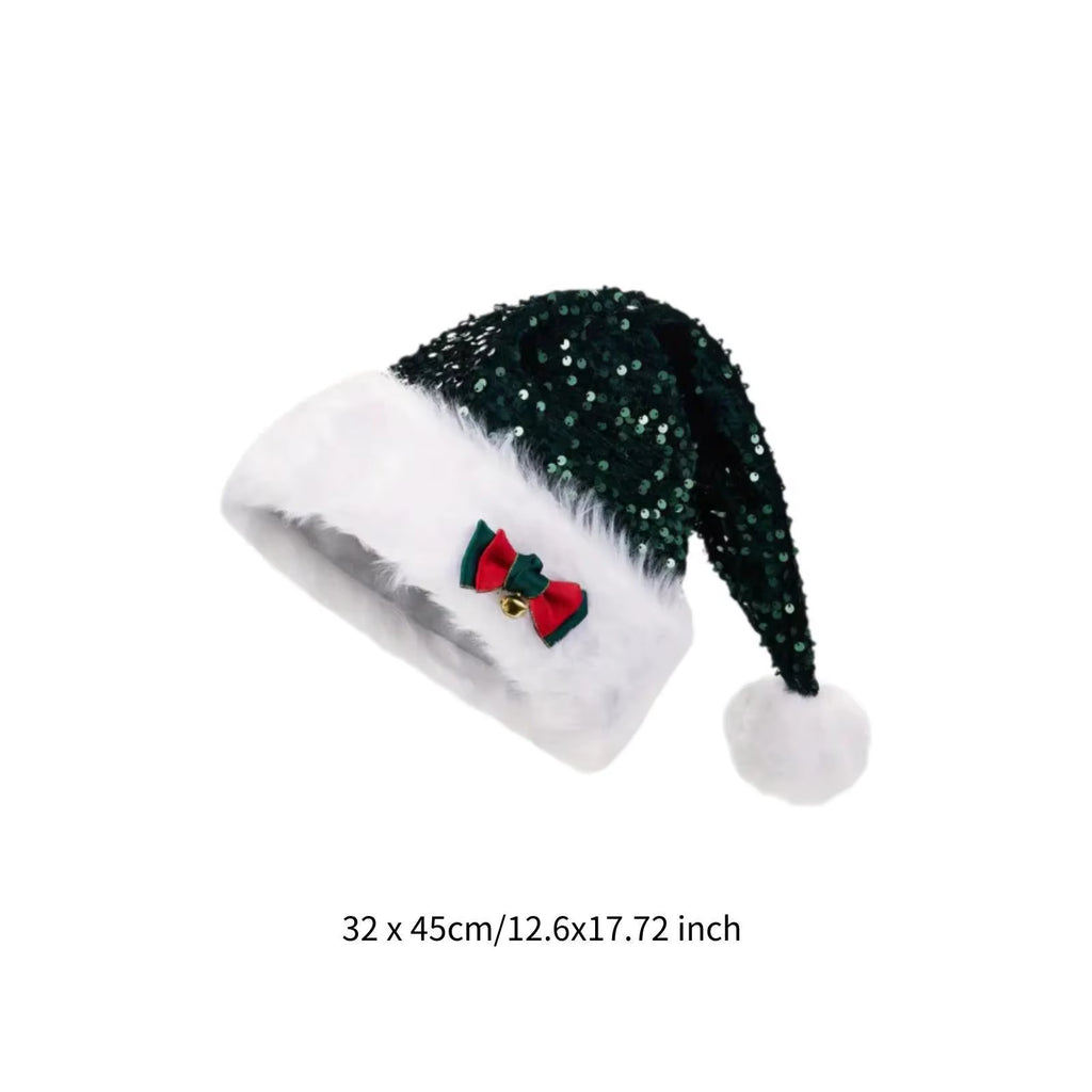 Christmas Hat Xmas Hat Headgear Christmas Costume Accessories Party Hat Sequin Santa Claus Hat for Festival Cosplay Nightclub